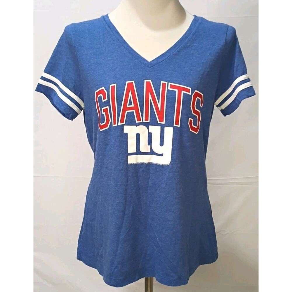 New York Giants NFL Team Apparel Women’s V-Neck Short Sleeve Shirt Size Large